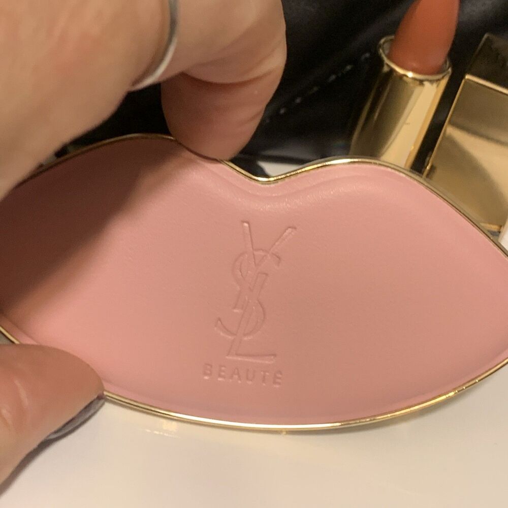 YSL  Black Cushion Cosmetic Bag &Pink Lip Mirror Mascara &lippie Set - Picture 3 of 13